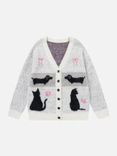 Vintage Stripes Collision Color Thickened Cardigan