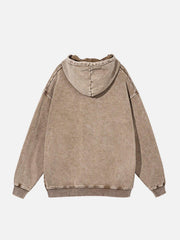 Vintage Wash Distressed Solid Hoodie