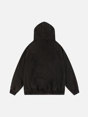 Vintage Washed Dark Print Hoodie