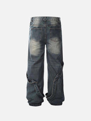 Vintage Washed Deconstructed Jeans