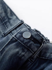 Vintage Washed Irregular Stitching Jeans