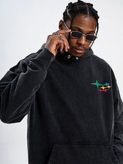 Vintage Washed Print Hoodie