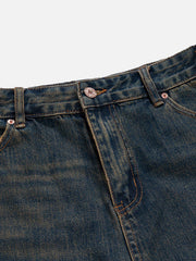 Washed Fringe Denim Jorts