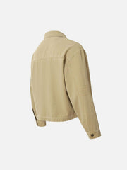Washed Graffiti Zip Up Workwear Jacket