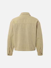Washed Graffiti Zip Up Workwear Jacket