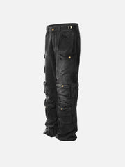 Washed Multi Pocket Loose Jeans