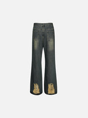 Washed Paneled Jeans