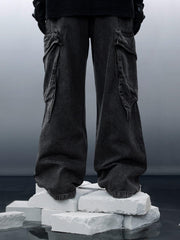 Wasteland Punk Washed Wide Leg Jeans