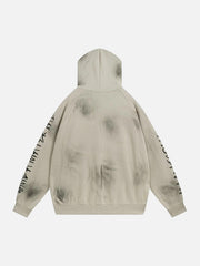Wasteland Washed Patched Embroidered Hoodie
