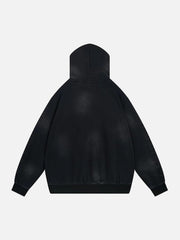 Wasteland Washed Patched Embroidered Hoodie
