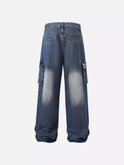 Water Ripple Multi-Pocket Cargo Jeans