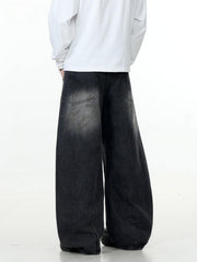 Wrinkle Loose Barrel Jeans