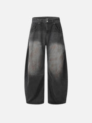 Wrinkle Loose Barrel Jeans