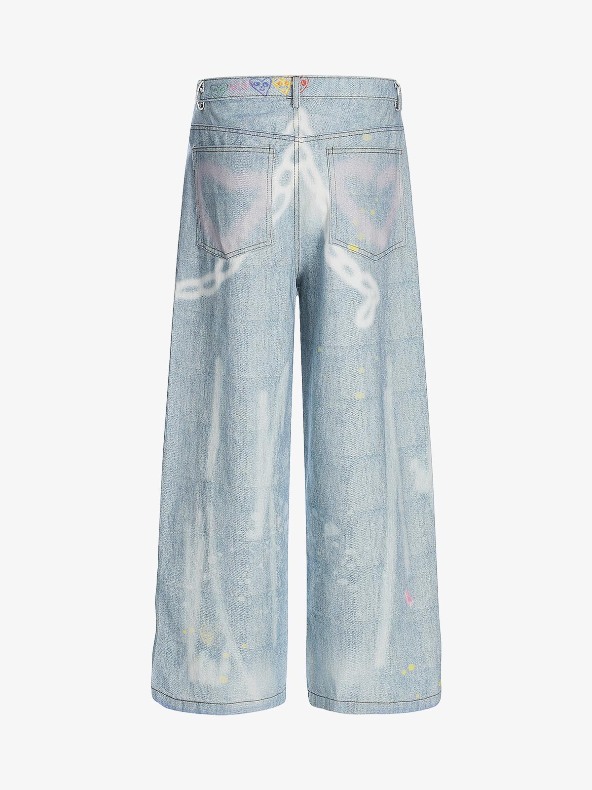 Retro Spray Graffiti Fun Straight Jeans