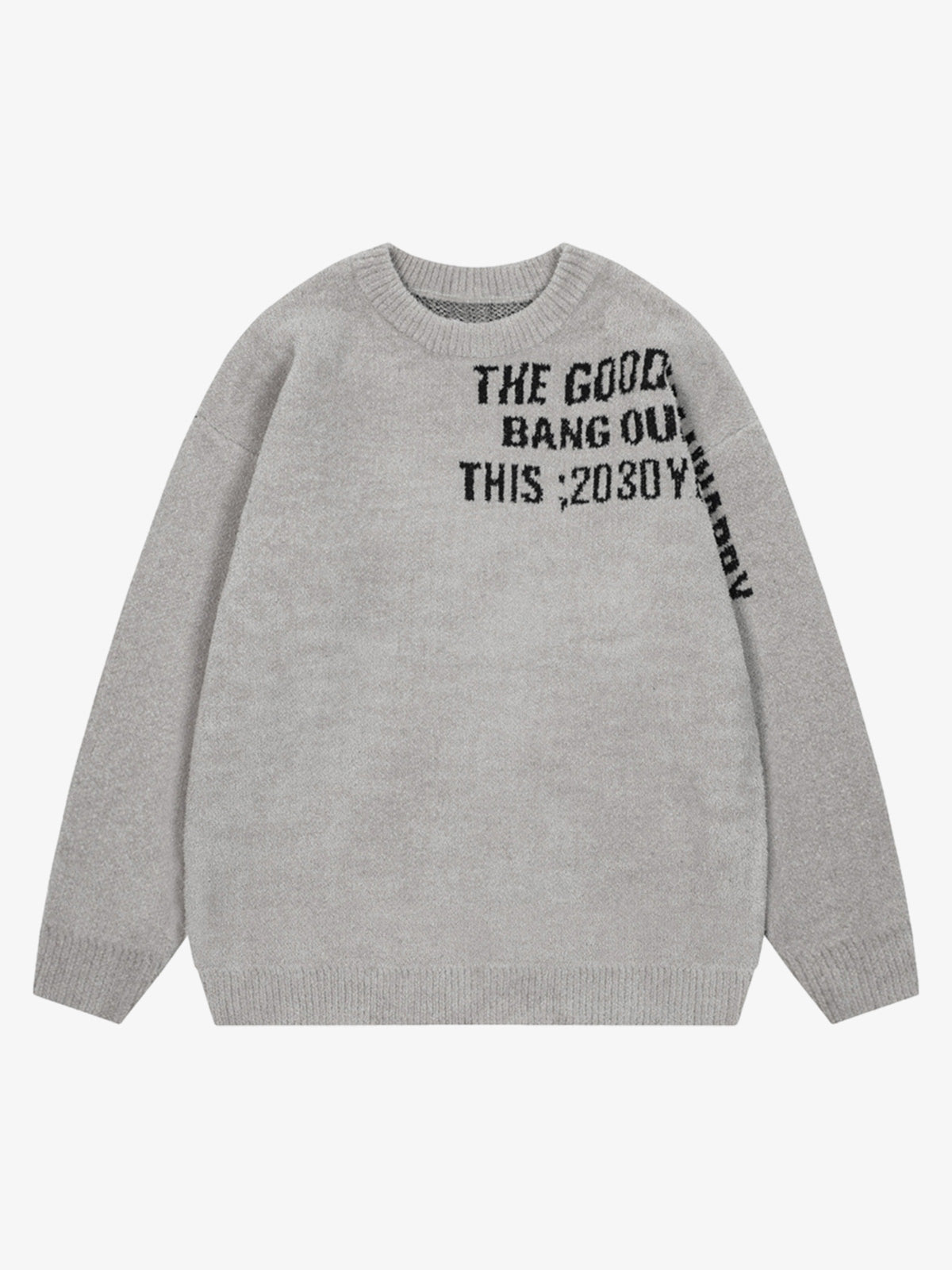 Embroidered Letter Knit Sweater