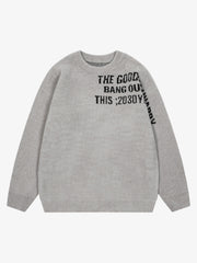 Embroidered Letter Knit Sweater
