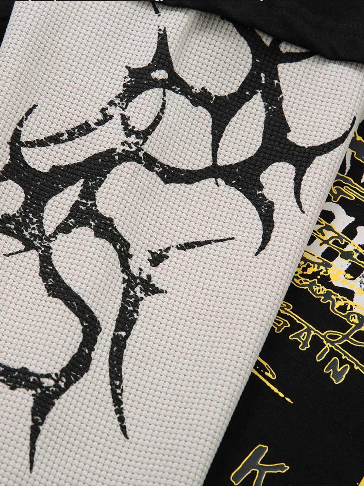 Hip-Hop Punk Faux Two-Piece Long-Sleeved T-Shirt