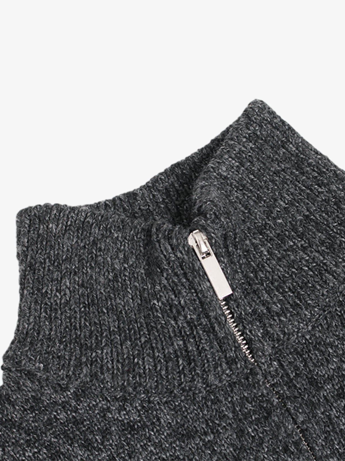 Turtleneck Cardigan Zip-Up Cable Sweater
