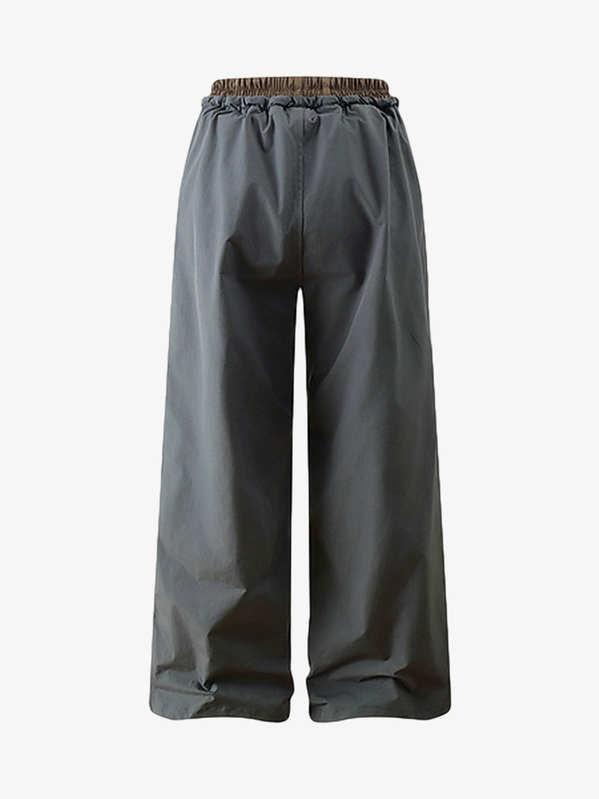 Retro Patchwork Faux Two-Piece Double Waist Casual Pants