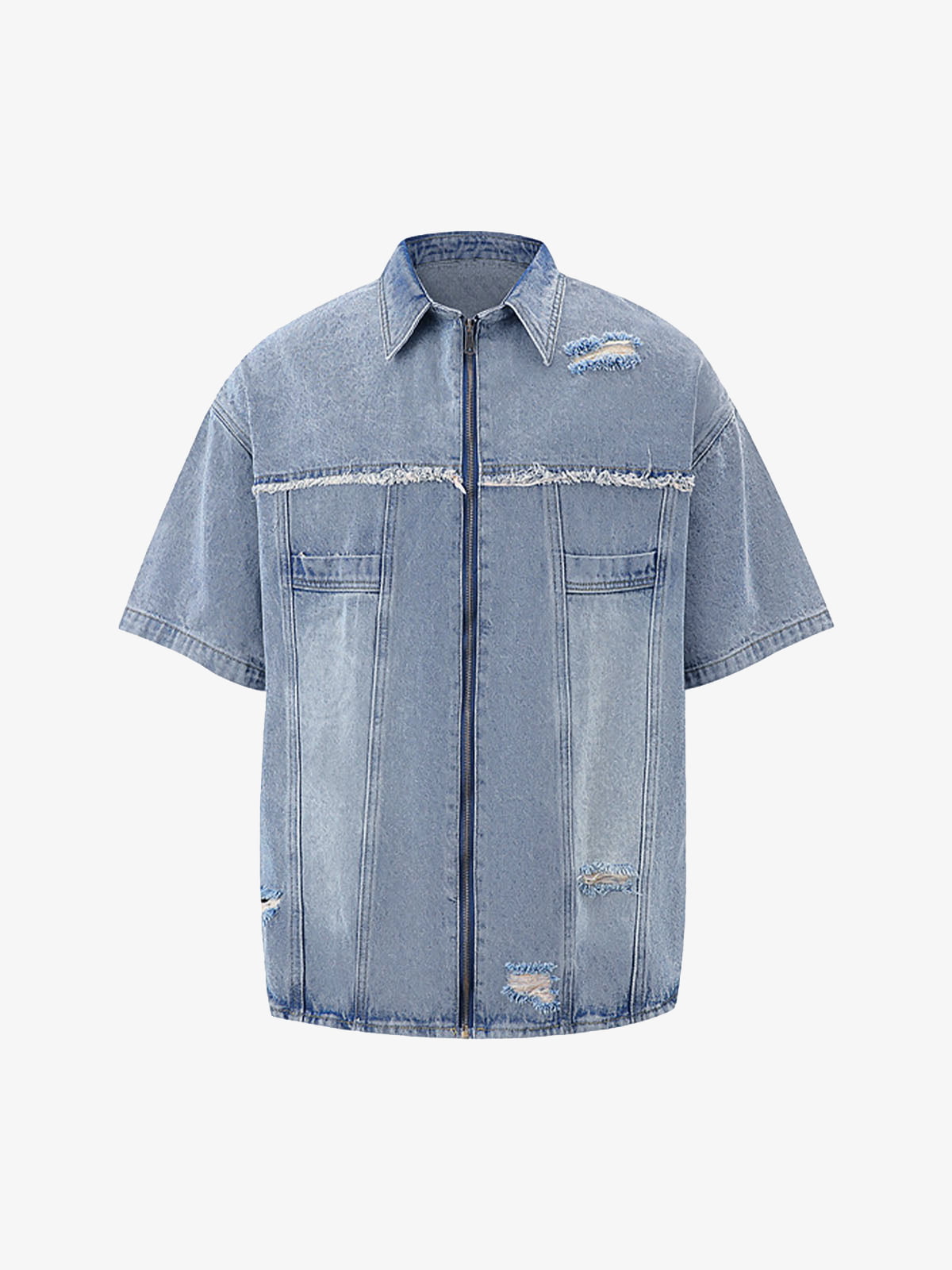 Denim Distressed Ripped Suit