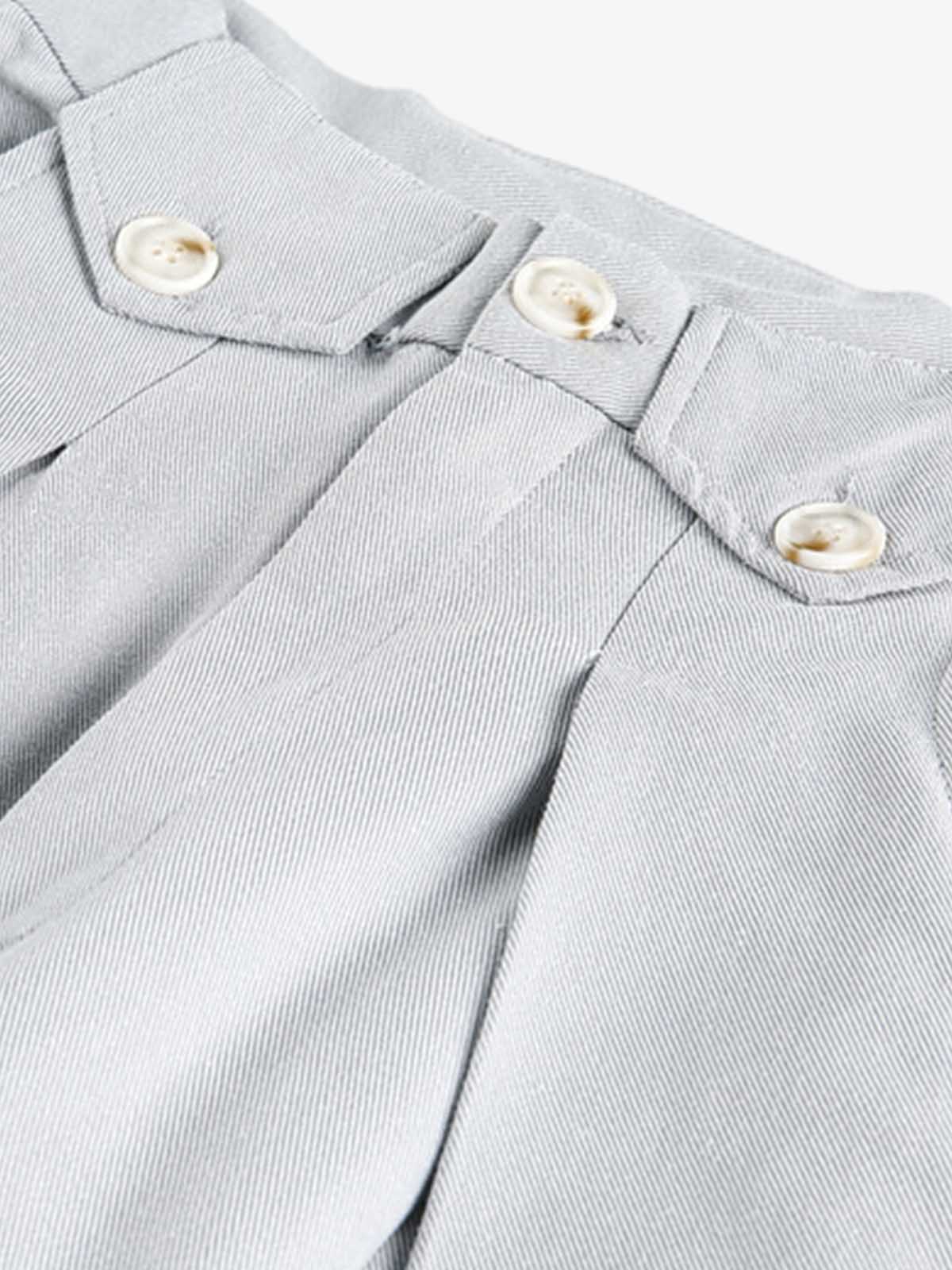 Pleated Button-Down Scimitar Jeans