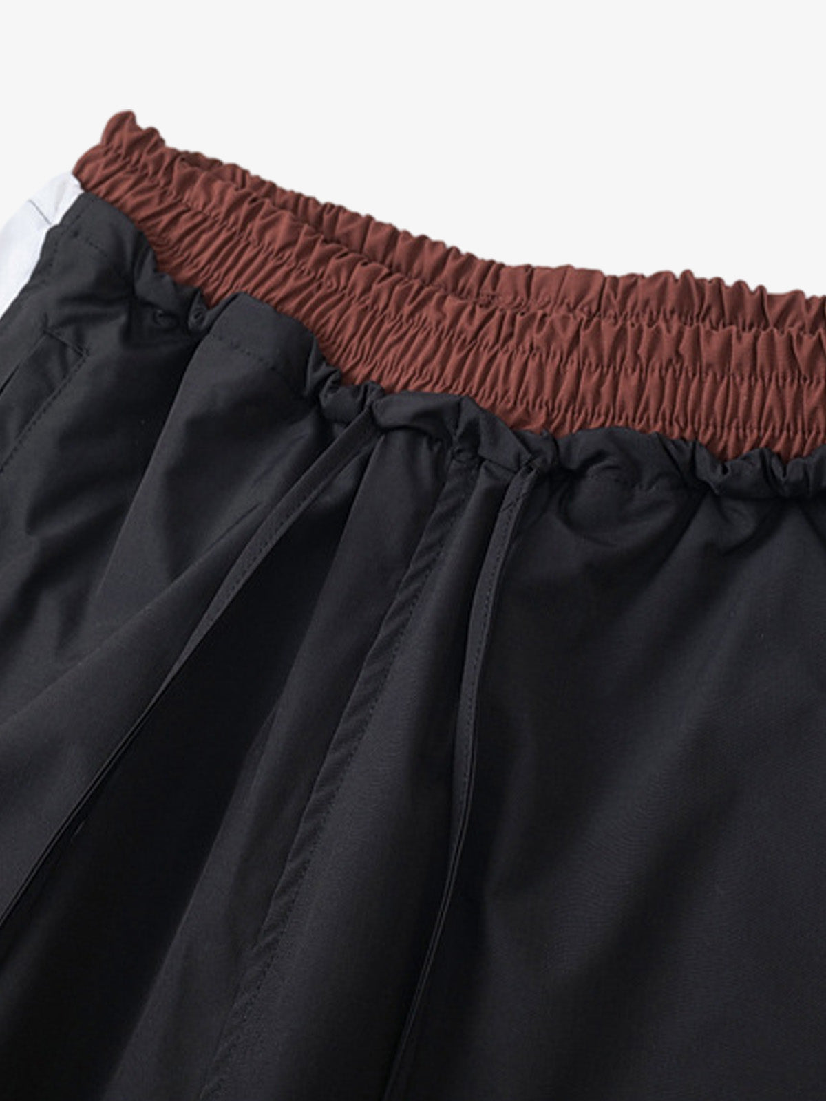 Retro Patchwork Faux Two-Piece Double Waist Casual Pants