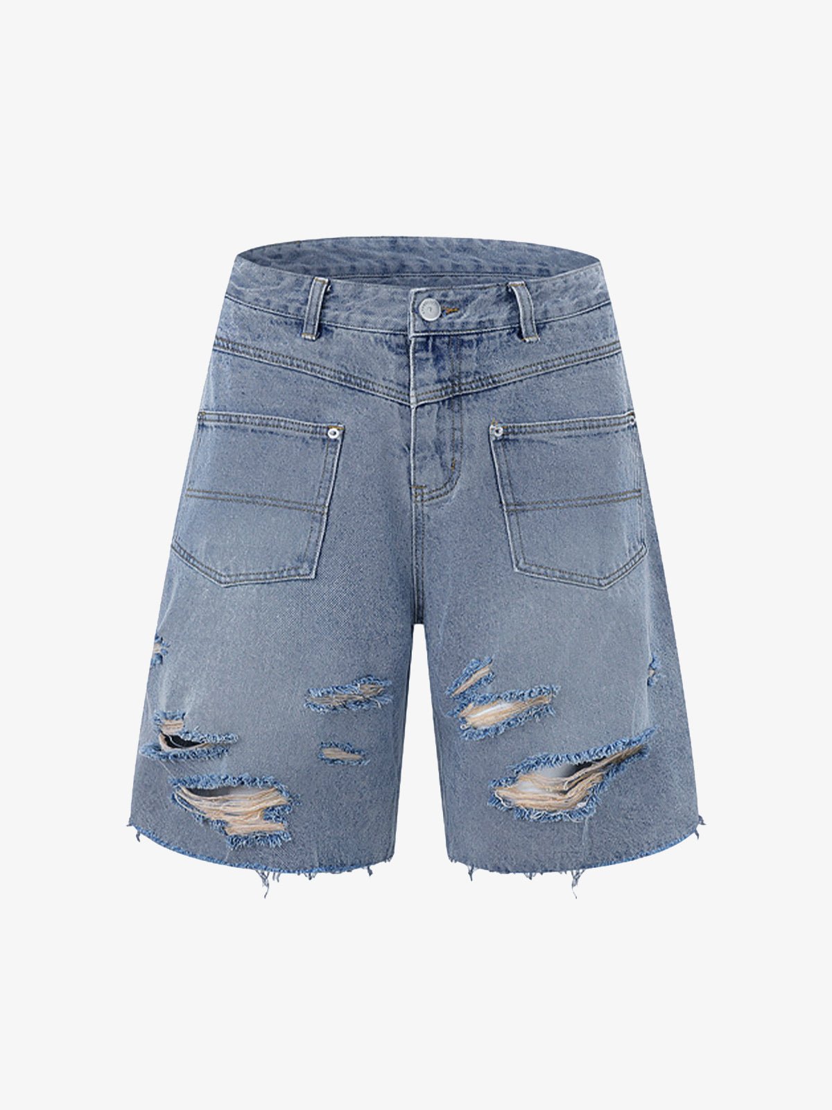 Denim Distressed Ripped Suit