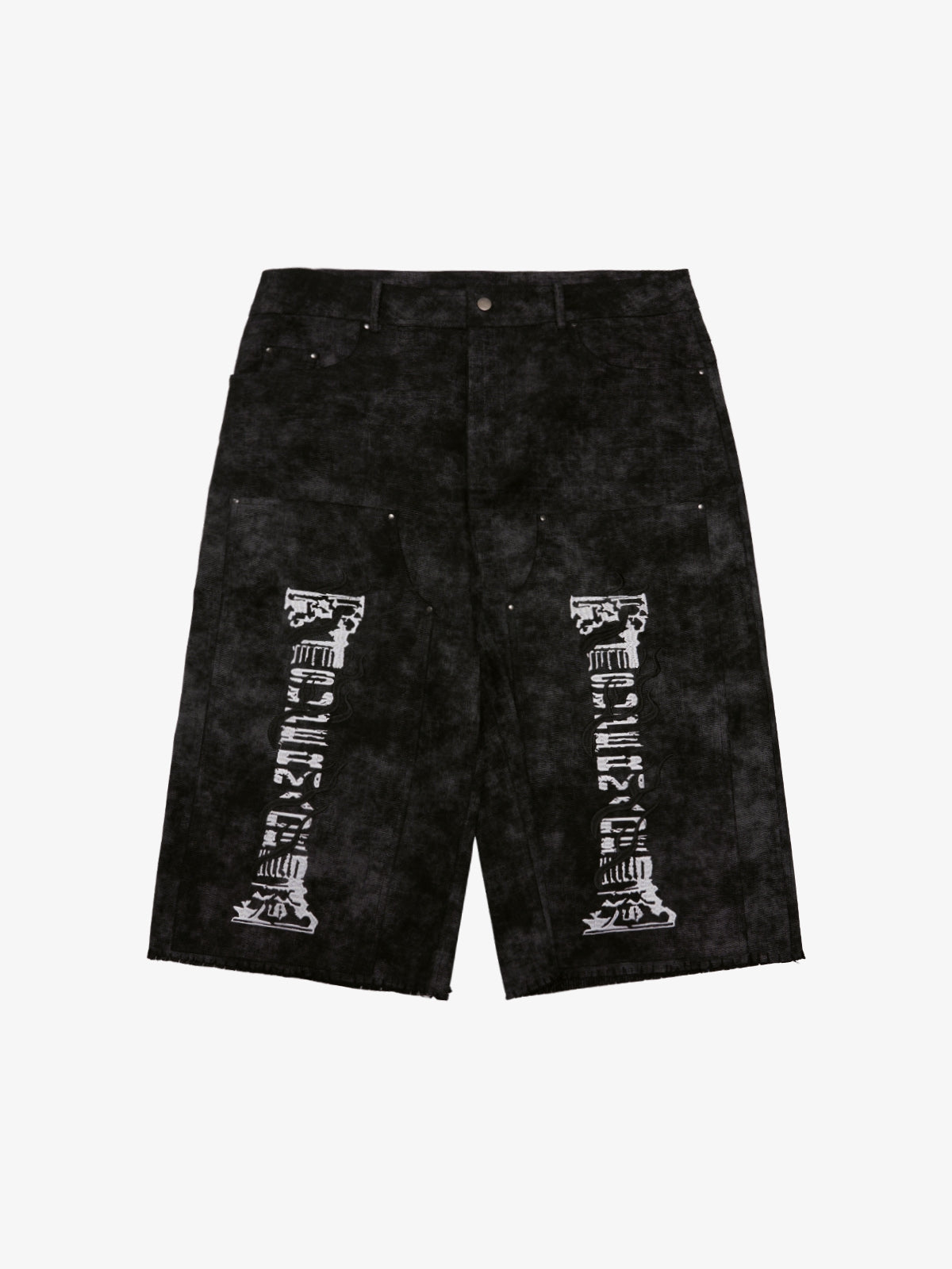 Roman Column Pattern Embroidered Jeans