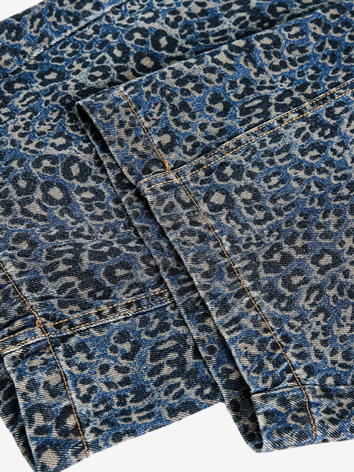 Denim Street Leopard Print Barrel Jeans