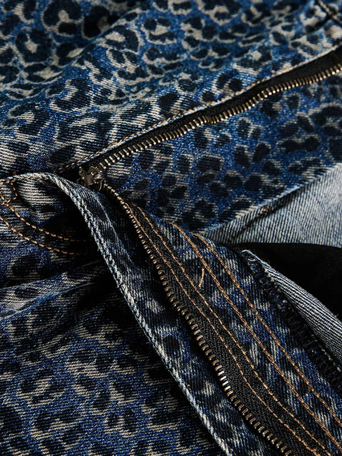 Denim Street Leopard Print Barrel Jeans