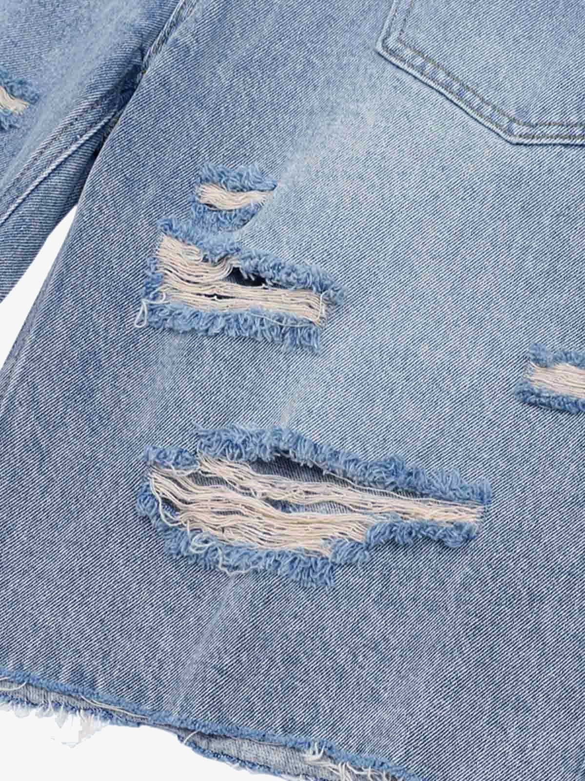 Denim Distressed Ripped Suit