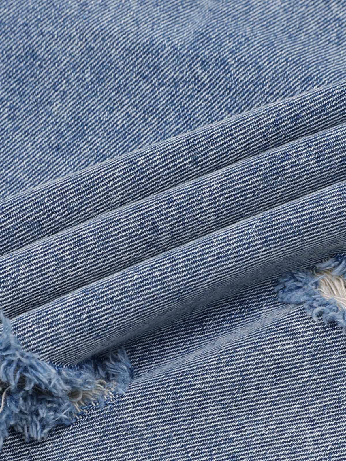 Denim Distressed Ripped Suit