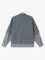 Double-layered Plaid Deconstructed Shirt