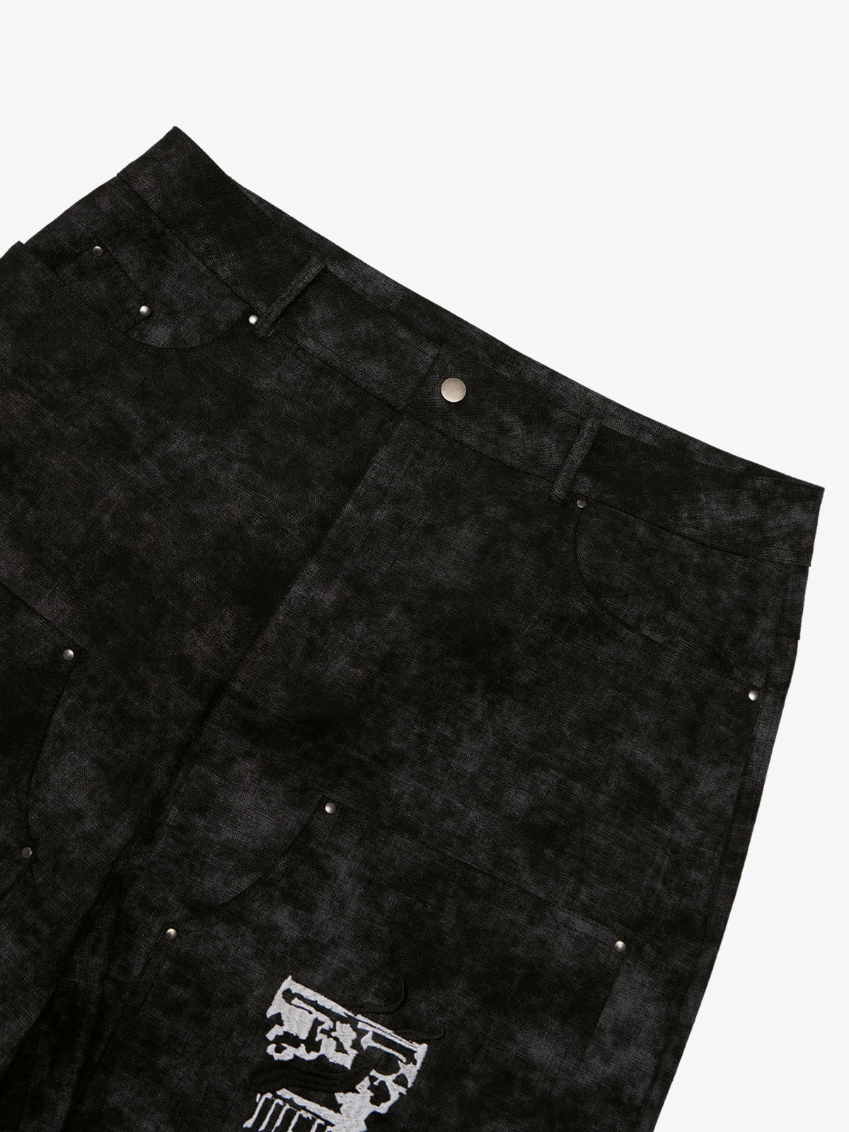 Roman Column Pattern Embroidered Jeans