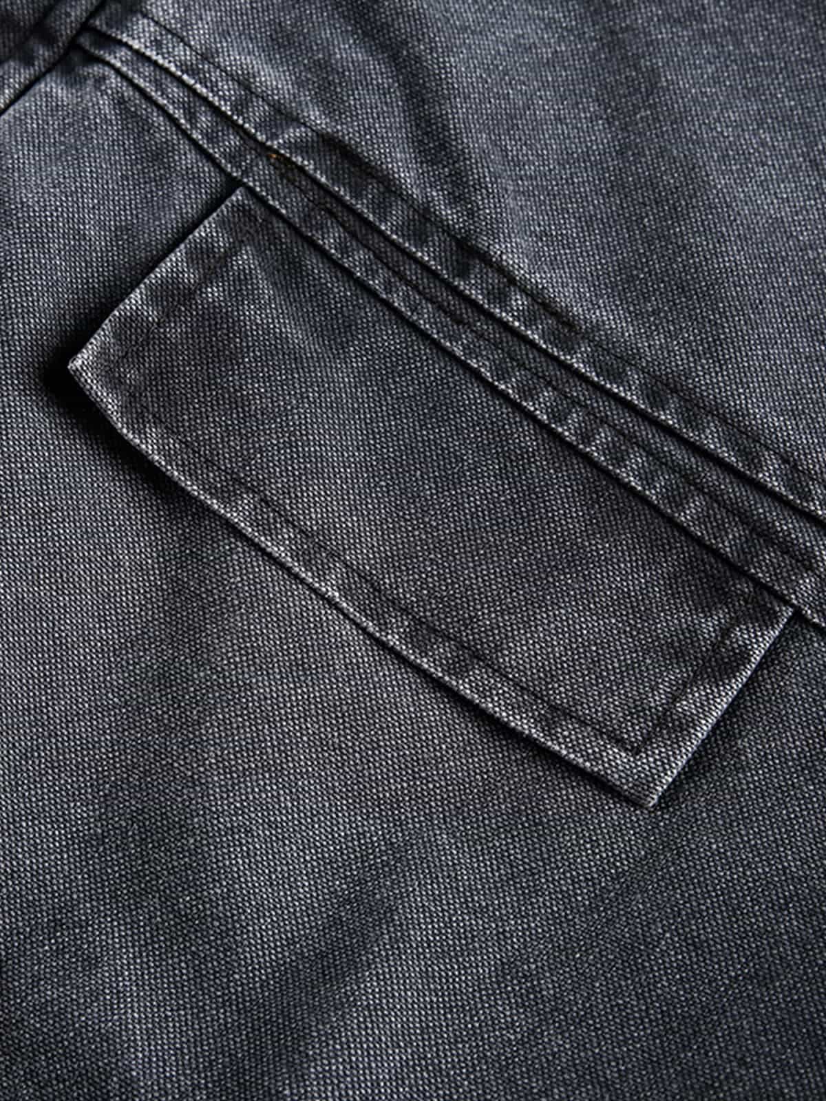 Vintage Washed Distressed Deconstructed High Collar Jacket