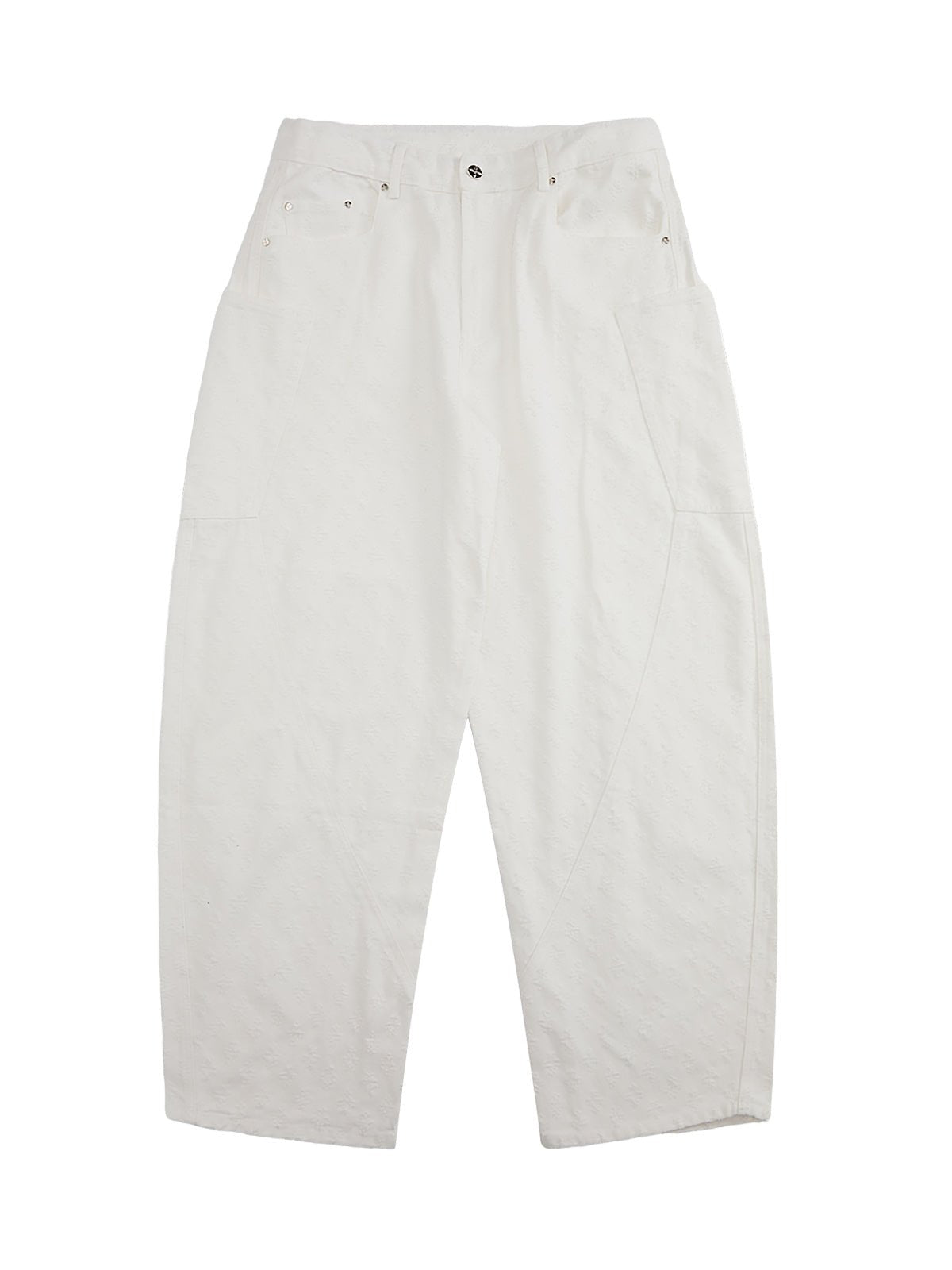 Textured Structured Barrel Jeans