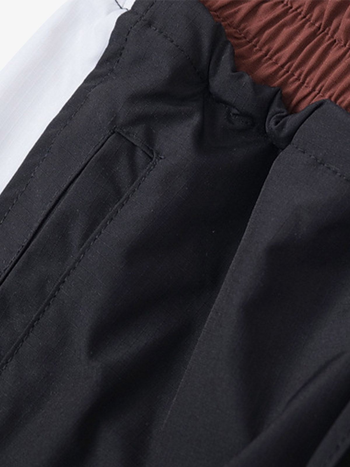 Retro Patchwork Faux Two-Piece Double Waist Casual Pants