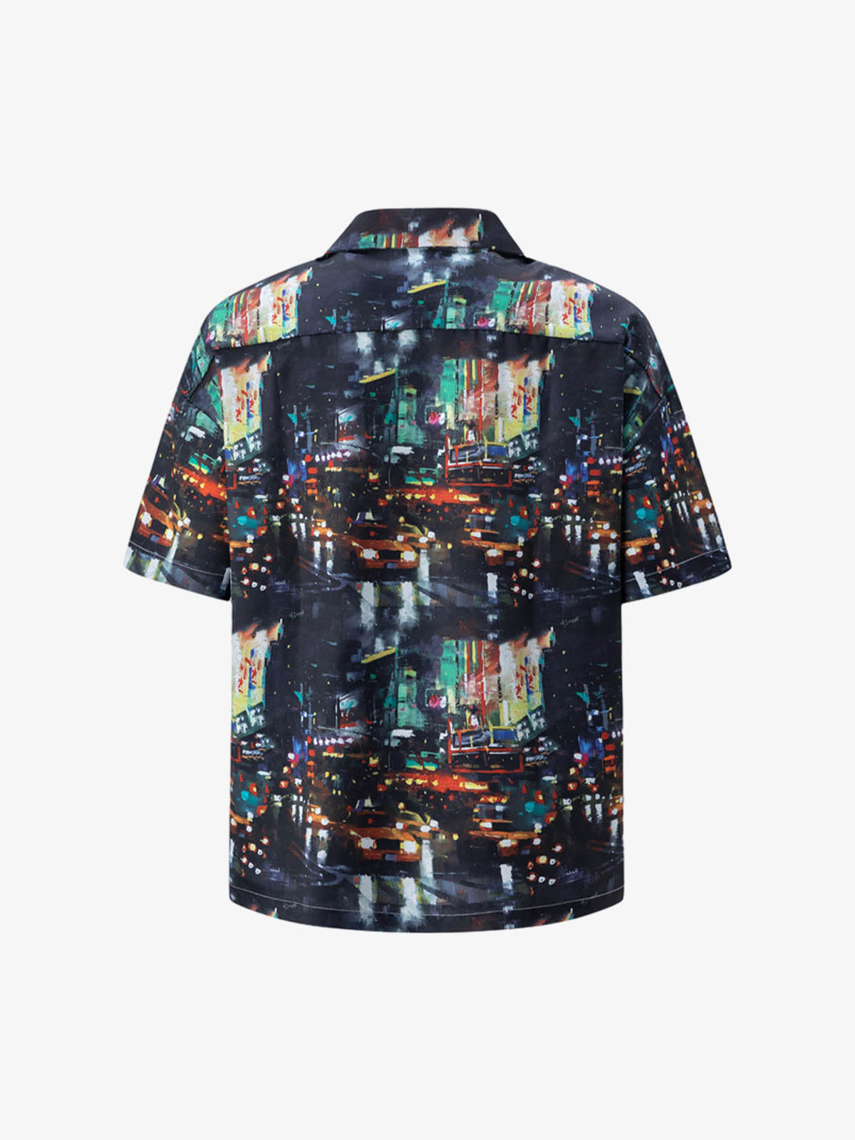 Night Scene Oil Painting Full-Print Short-Sleeved Shirt
