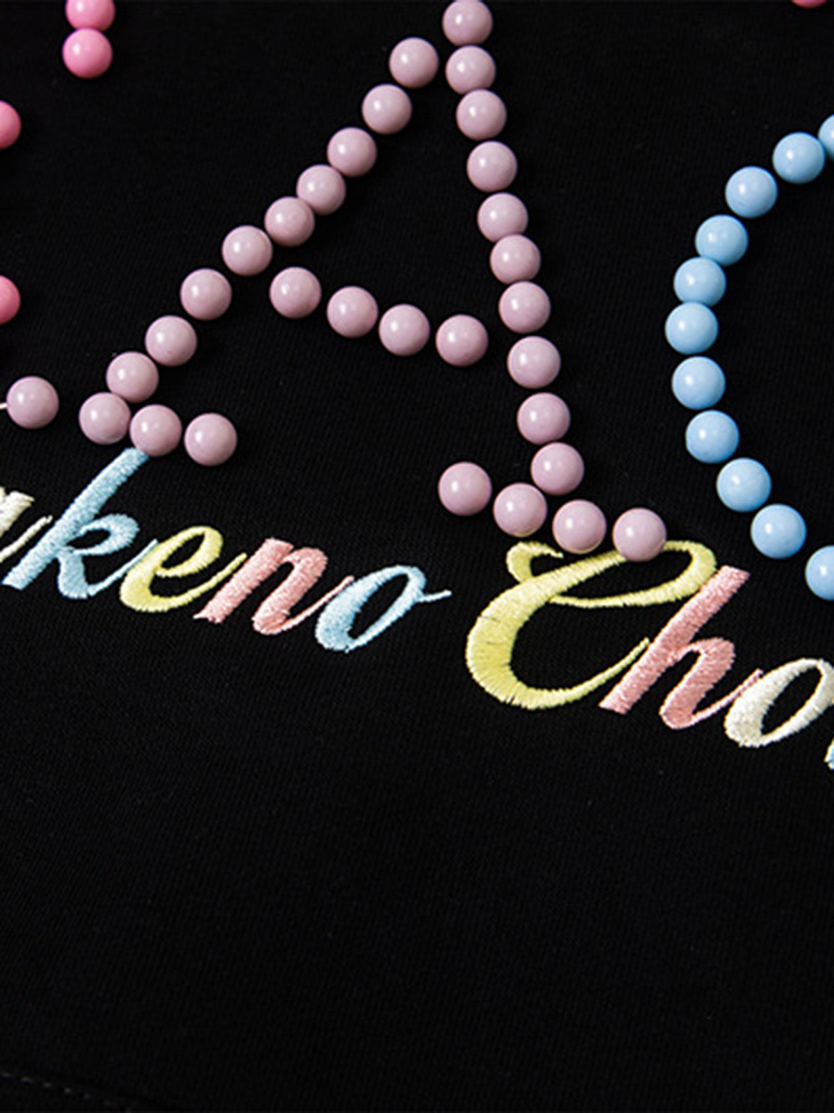 Colorful Beaded Letter Pattern Hoodie