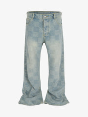 Checkerboard Distressed Jeans