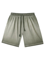 Distressed Washed Drawstring Shorts