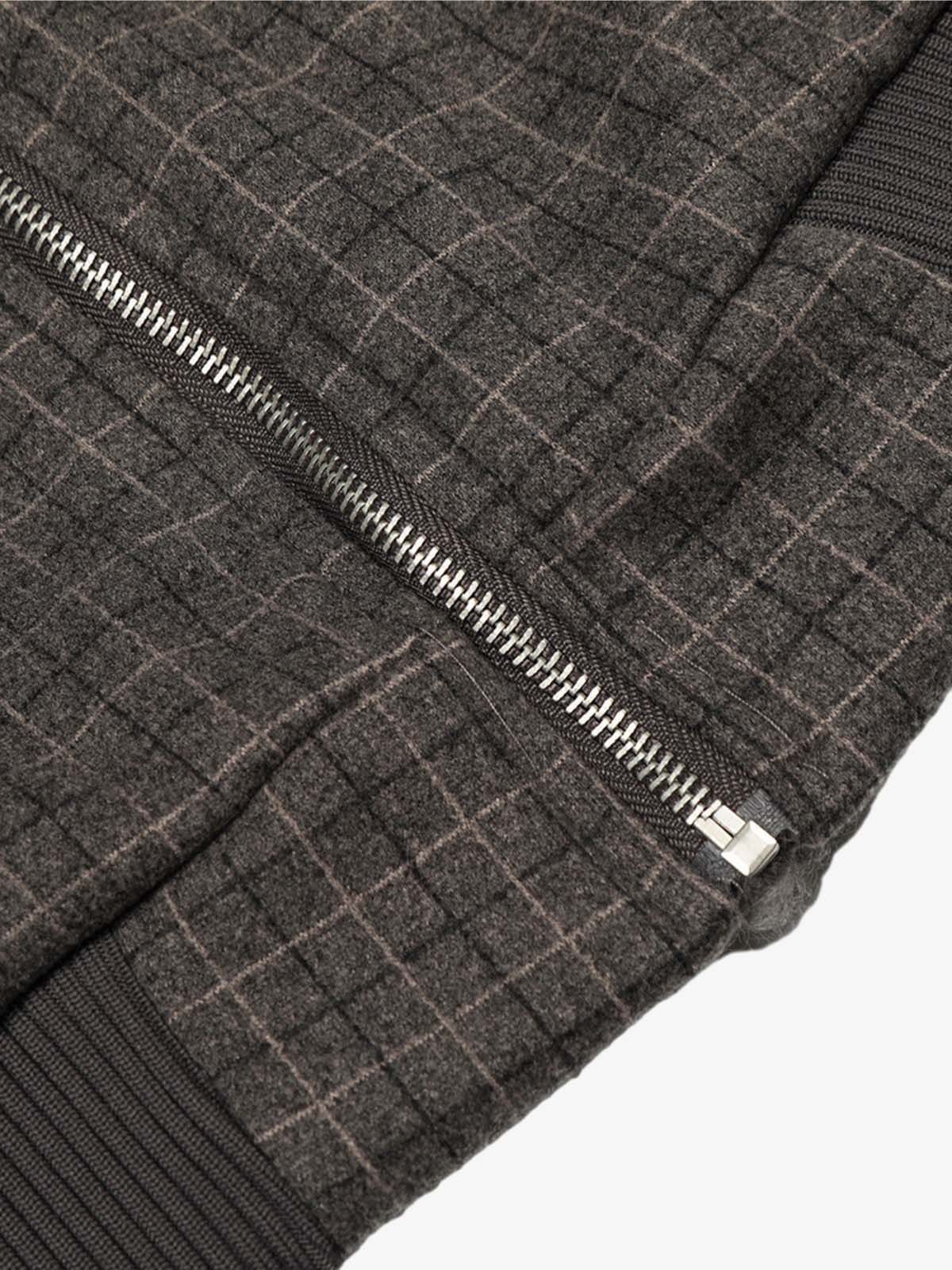 Retro Plaid Fur Collar Warm Padded Jacket