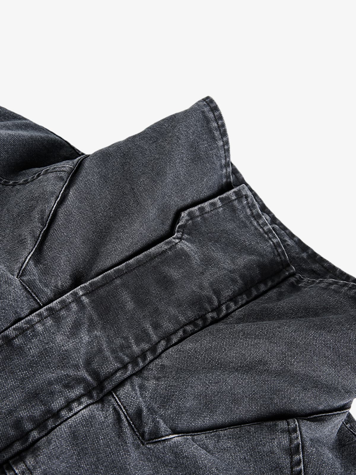 Vintage Washed Distressed Deconstructed High Collar Jacket