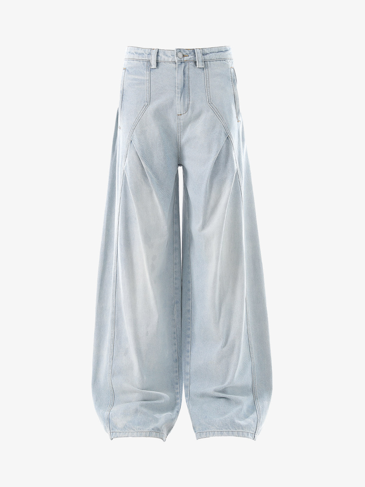 Pleated Panelled Scimitar Jeans