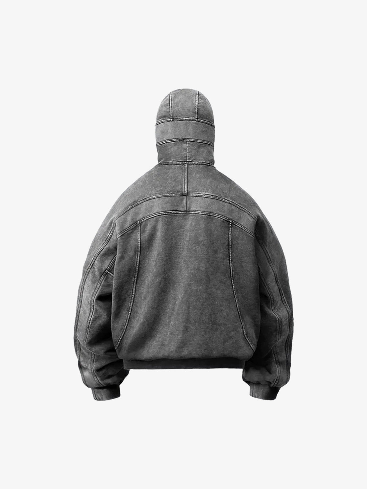 Fleece Retro Zipper Eye-Hood Design Hooded Sweatshirt