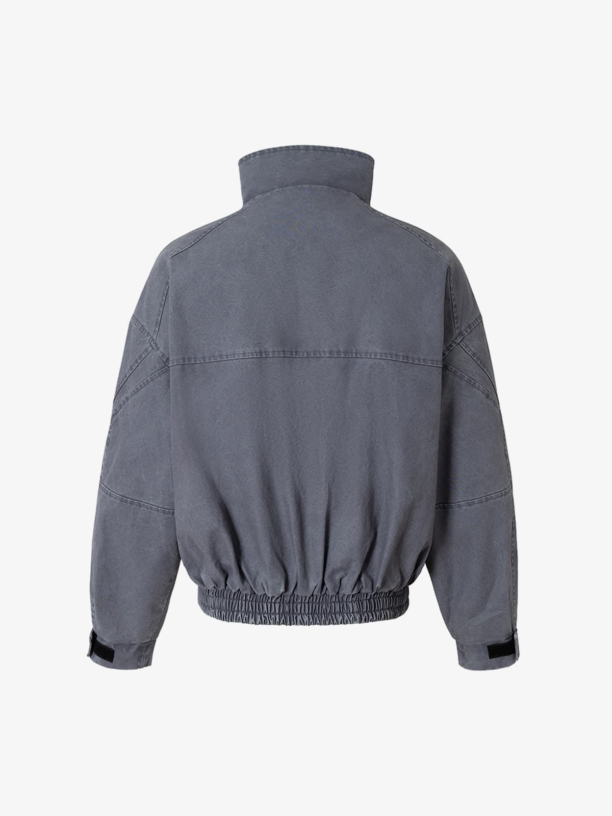 Vintage Washed Distressed Deconstructed High Collar Jacket