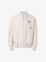 Heavy Cut Turtleneck Cardigan Zipper Sweater
