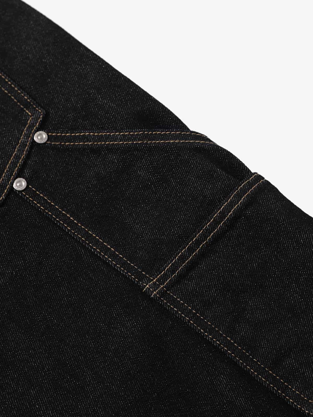 Vintage Button Fly Stitch Detail Baggy Jeans