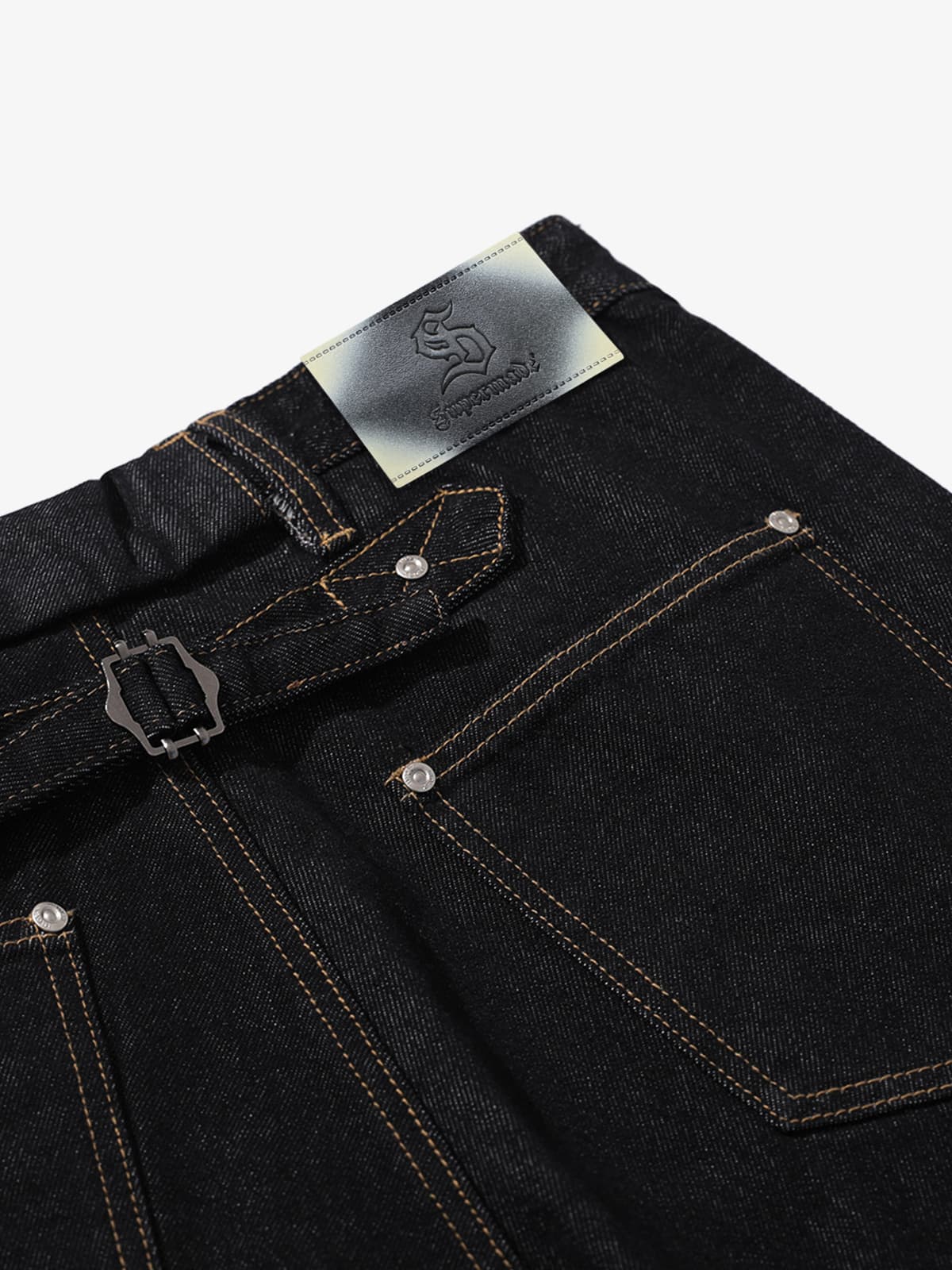 Vintage Button Fly Stitch Detail Baggy Jeans