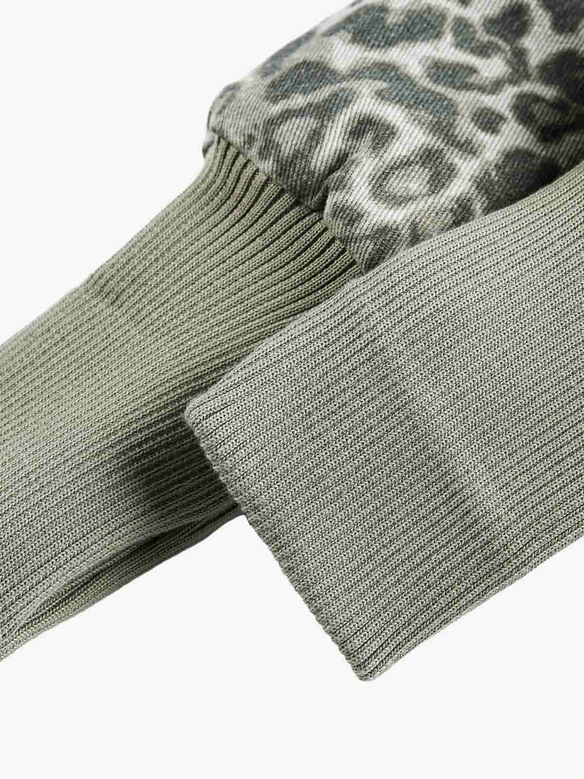 Retro Cheetah  Fur Collar Cotton Jacket